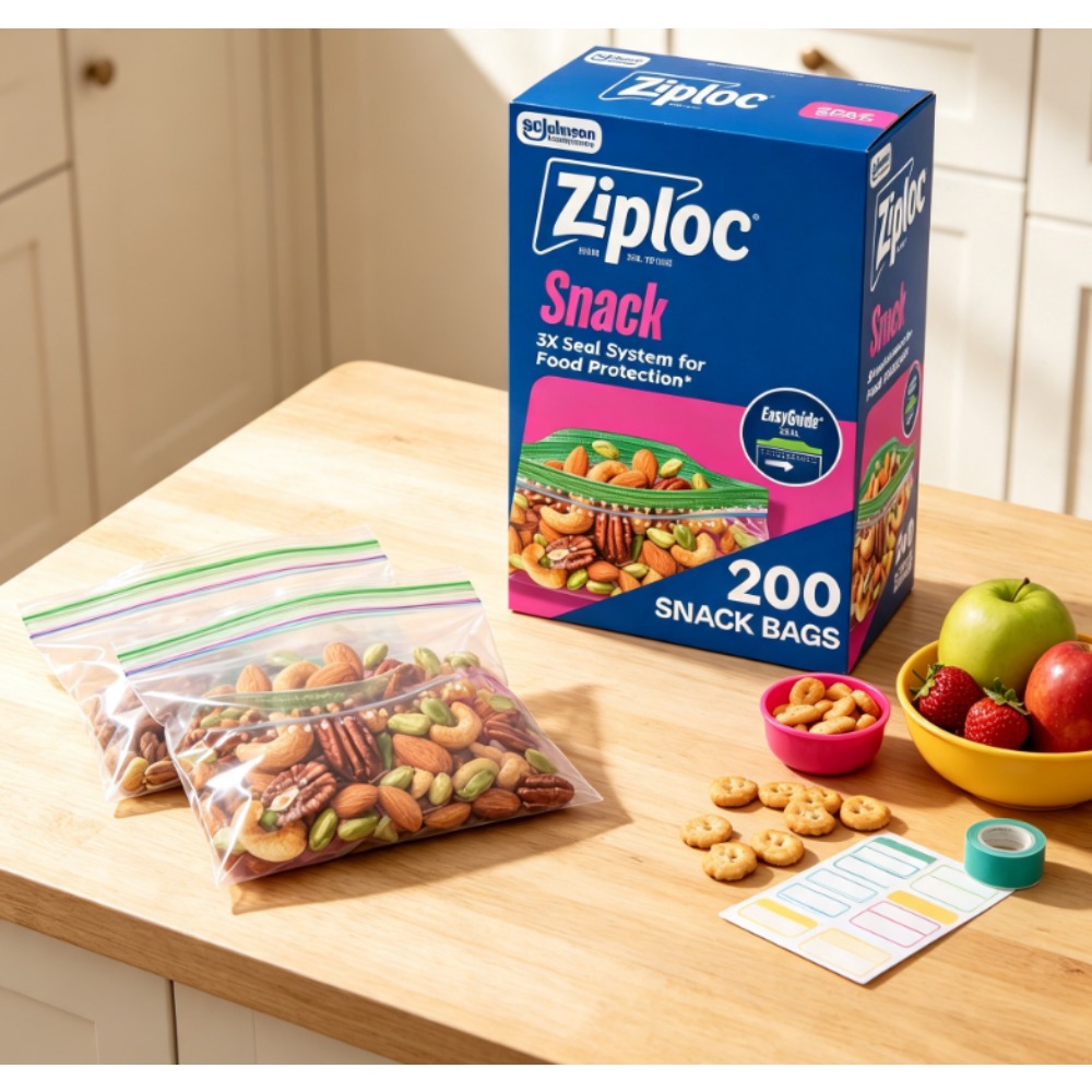 Food Storage Ziploc - Ziploc ® EasyGuide'li Marka Atıştırmalık Poşetleri