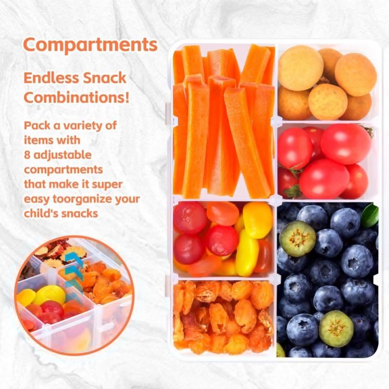 Food Storage With Compartments - 8 Bölmeli Atıştırmalık Kutusu, Ayarlanabilir Bölmeli