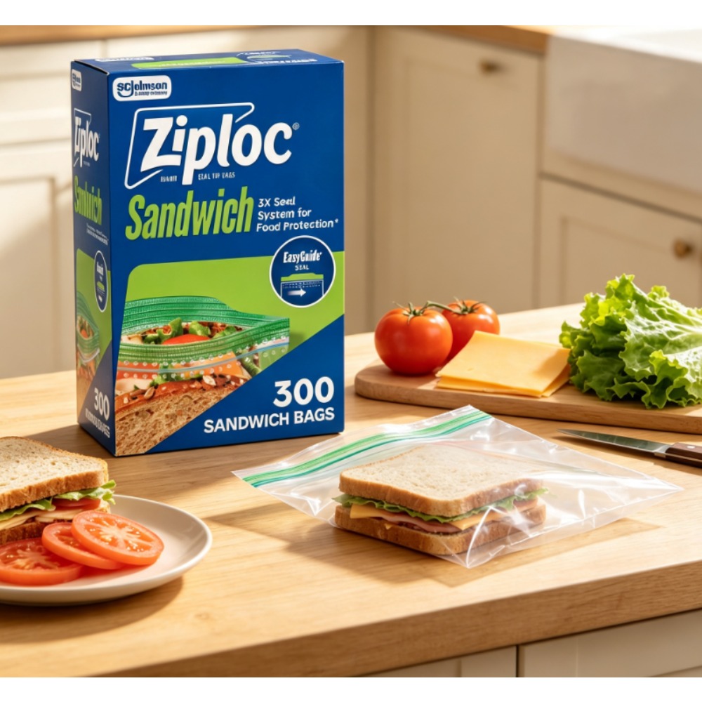 Food Storage Ziploc - Ziploc ® EasyGuide'li Marka Sandviç Poşetleri