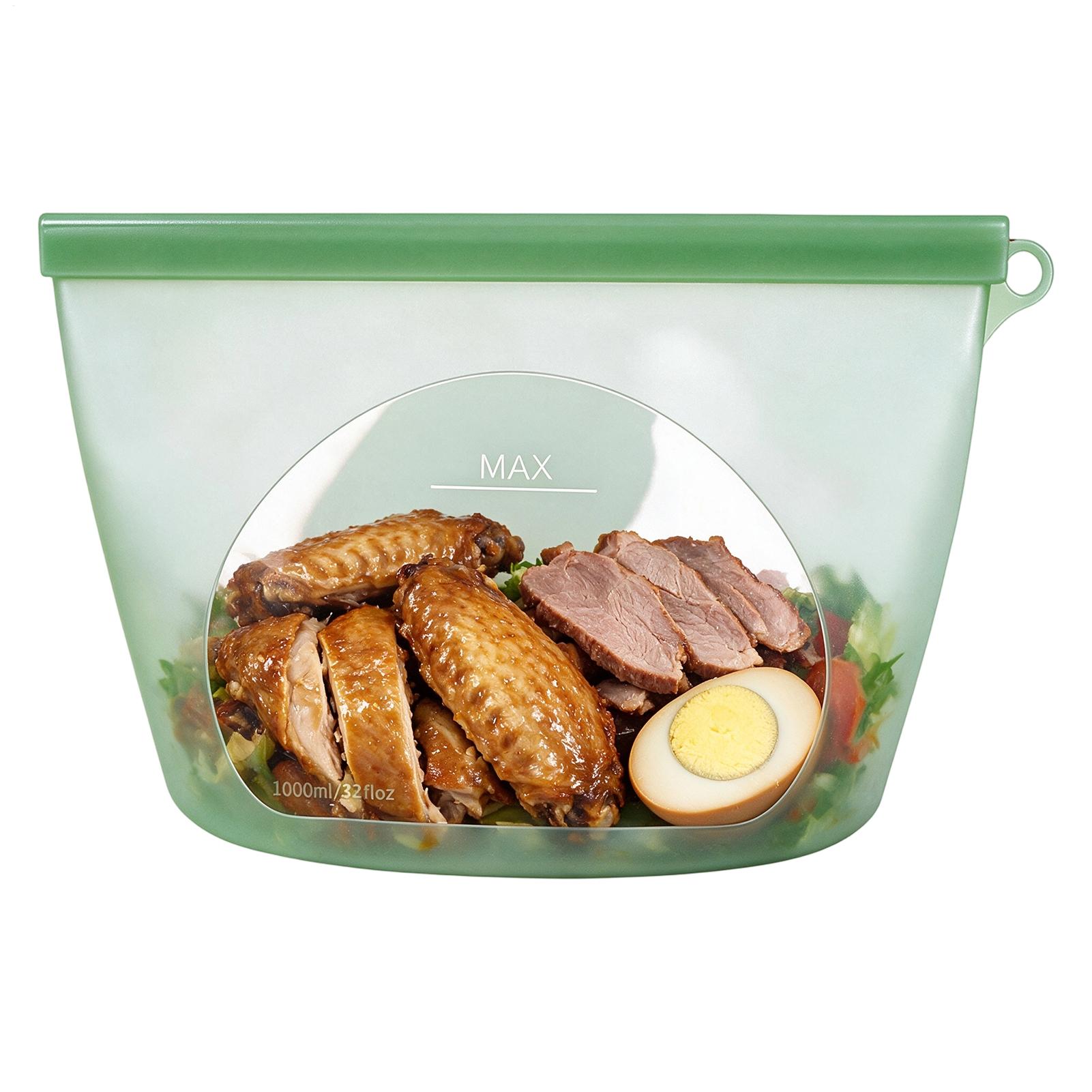 Food Storage Ziploc - Silikon Gıda Saklama Torbaları 1000ml Fırına