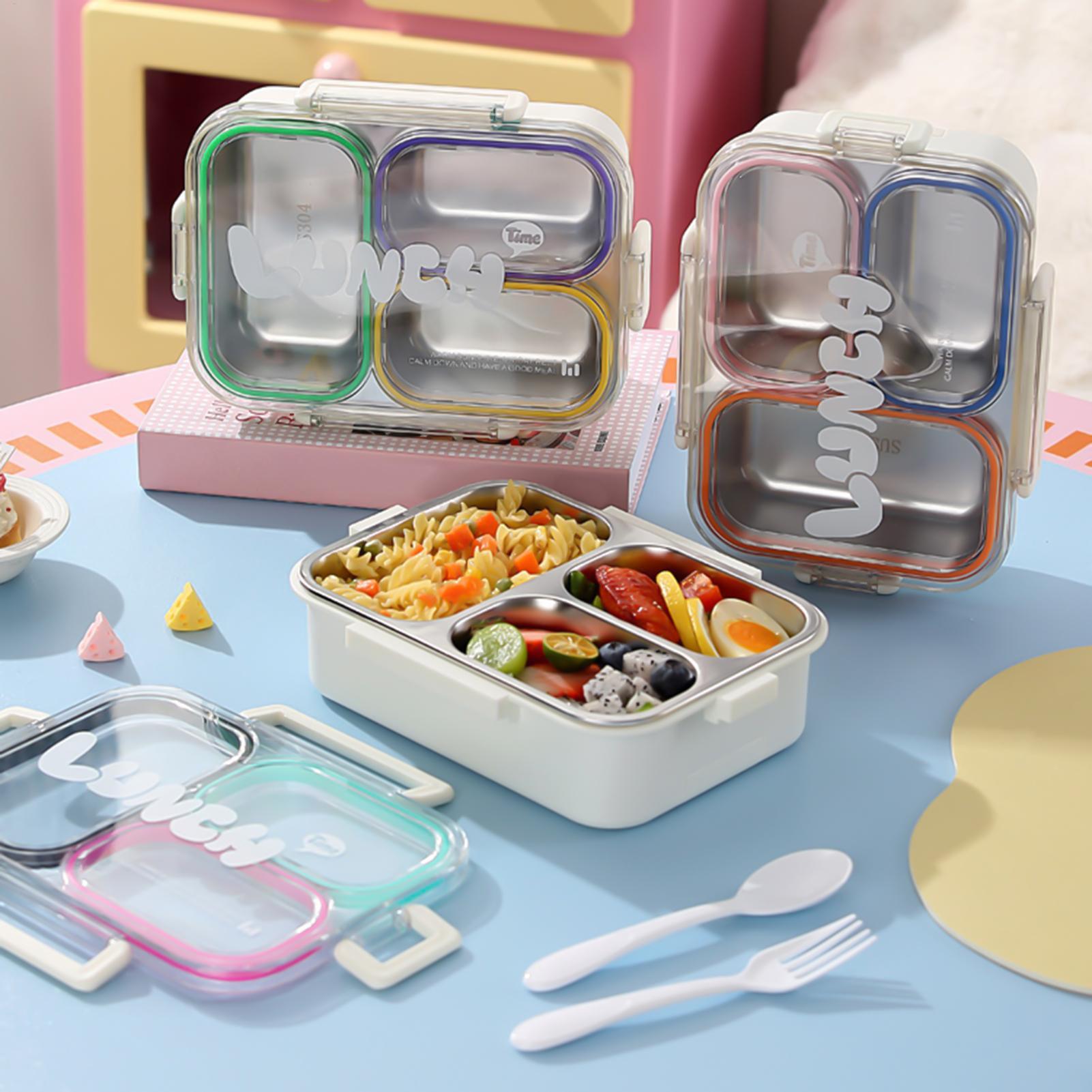 Food Storage With Compartments - Paslanmaz Çelik Öğle Yemeği Kutusu 3