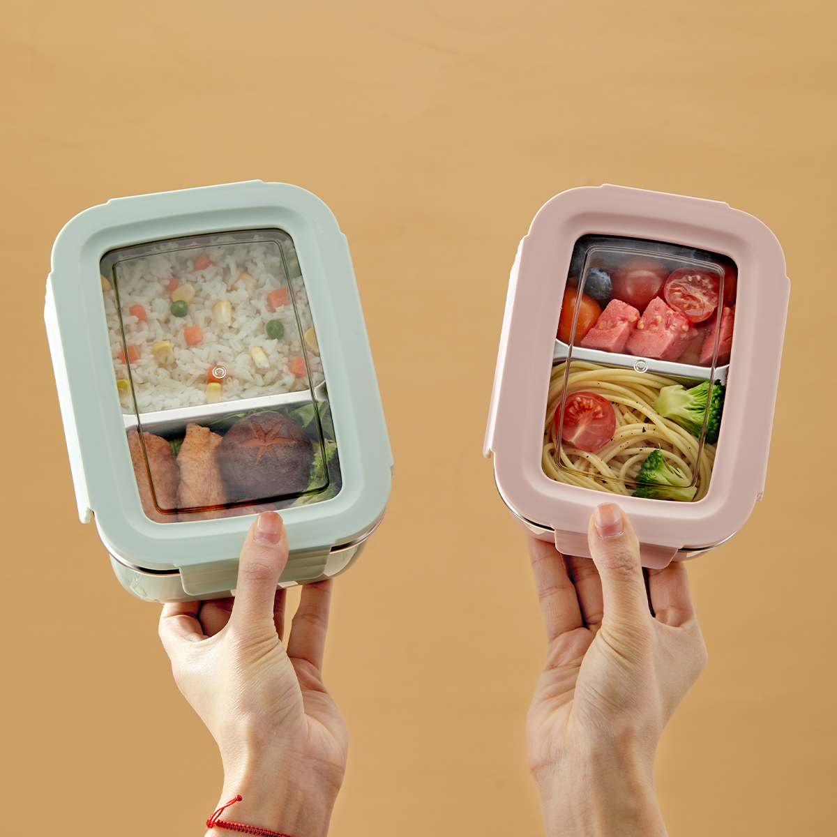 Food Storage With Compartments - Mikrodalga 304 Paslanmaz Çelik Bölmeli Öğle