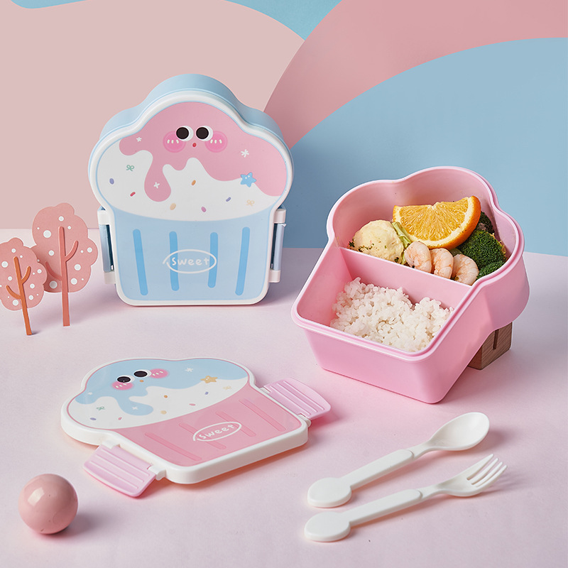 Food Storage With Compartments - Çocuklar kızlar için sevimli Bento yemek