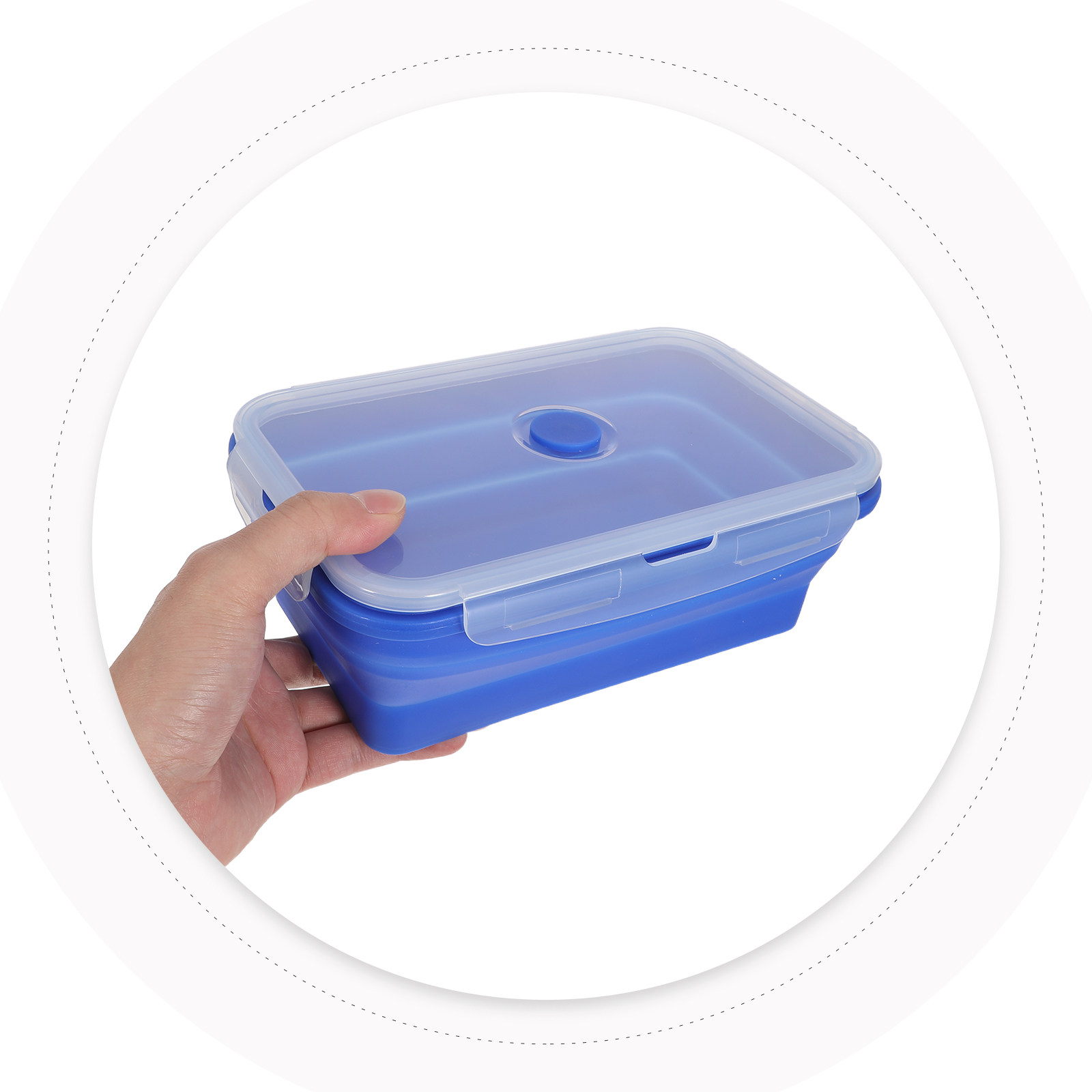 Food Storage Containers Plastic Box - 4 Adet Katlanabilir Silikon Öğle Yemeği