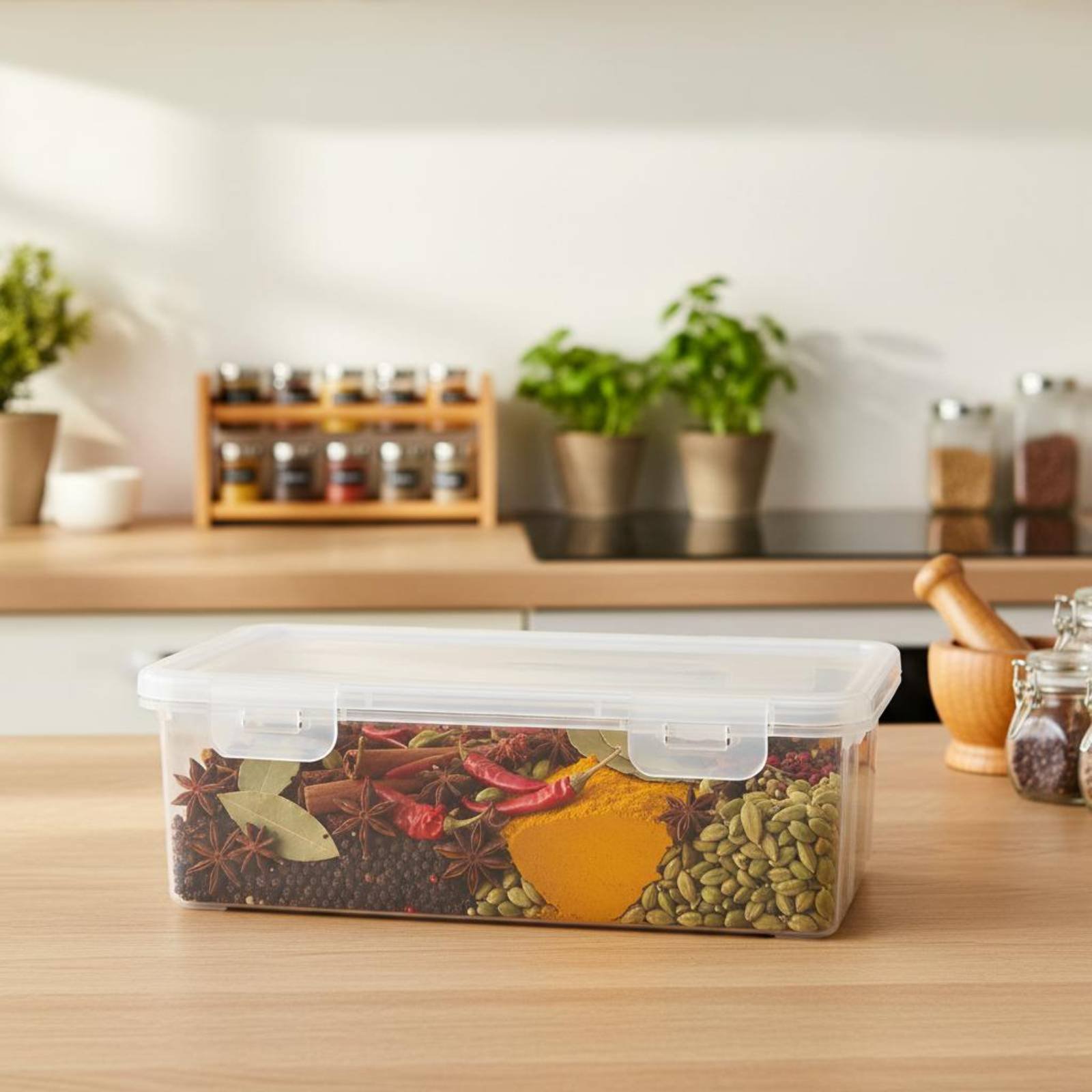 Stackable Pantry Bin - Şeffaf Baharat Kabı Yerden Tasarruf Sağlayan