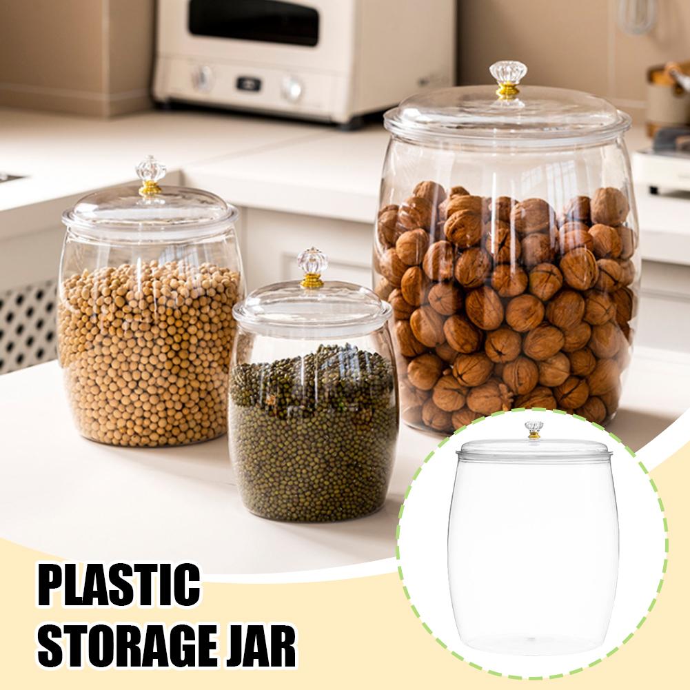 Food Storage Plastic Container - Büyük Şeffaf Plastik Mühürlü Kavanoz, Hava