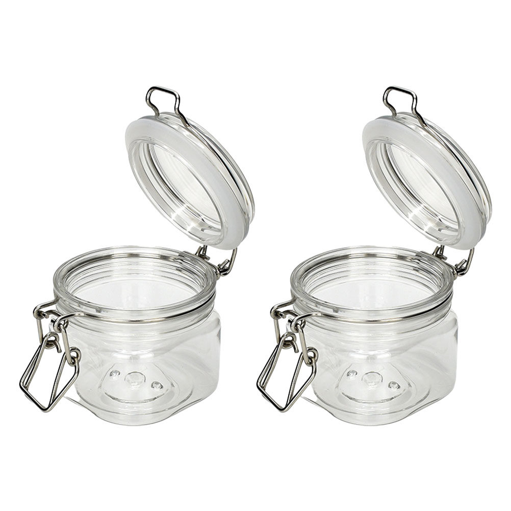 Food Storage Plastic Container - 2 adet mühürlü saklama kavanozları şeffaf