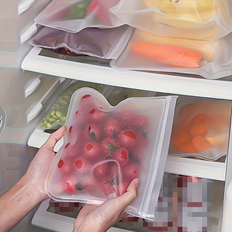 Food Storage Silicone Bags - 4 Adet Silikon Gıda Saklama Kabı