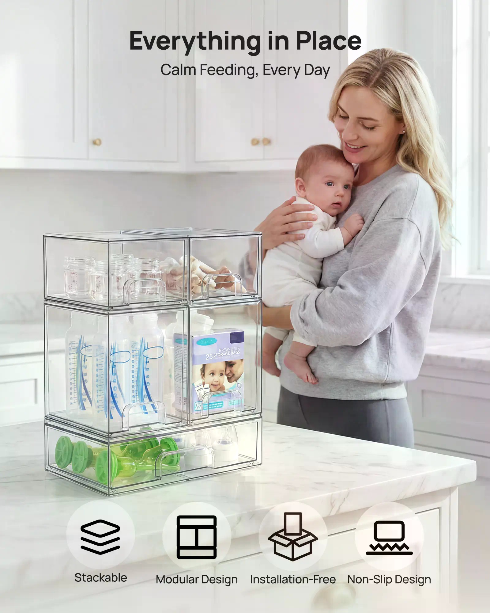5/8'li Paket İstiflenebilir Be - Stackable Pantry Bin incelemesi ve fiyatı